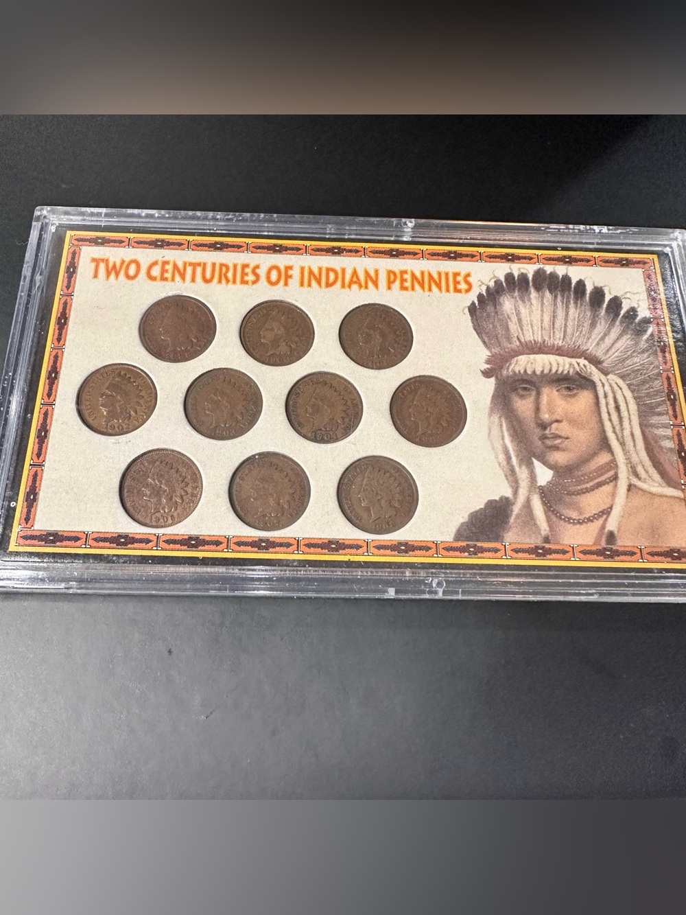 Indian Head Cent Set 1888 1900-1908 10 Coin Penny Collection SSCA Display
